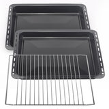 Backblech 3er SPARSET 422x370x 25 und 40 mm mit 2 Backbleche 2 tiefe emailliert und 1 Backrost 422x370x25 passend für Electrolux AEG Juno Zoppas Zanussi Teile Nr. 3531939233 / 353193921-7