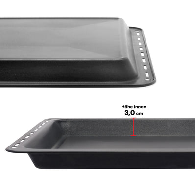 UNIQDEALZ ANTIHAFT 455x370x31 mm Backblech Fettpfanne antihaftbeschichtet/ passend für BSH-Gruppe 662999 – 00662999, 434038 kompatibel Bosch Siemens Neff Constructa Balay NEFF, Gorenje (Schwarz)